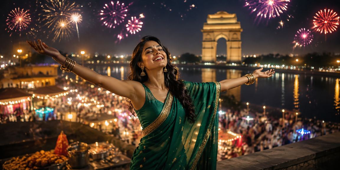 India Gate with lottery and entertainment theme