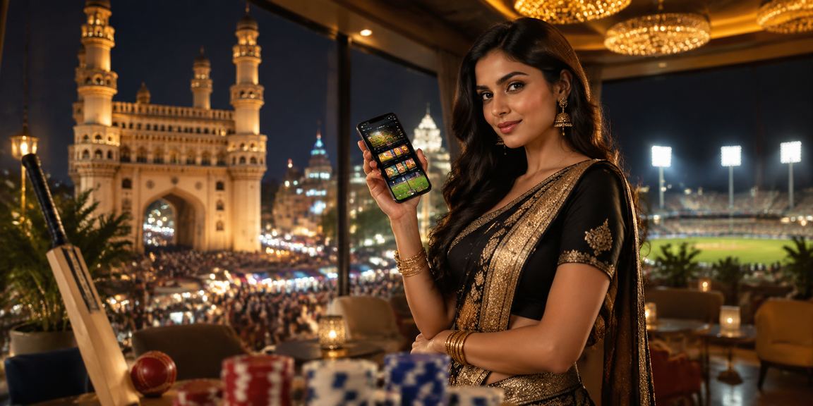 Hyderabad night market with cricket betting and casino entertainment
